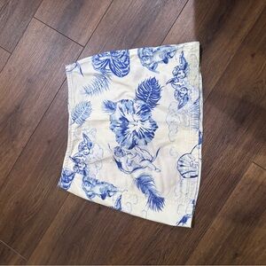BDG Blue and Cream Artistic Skirt